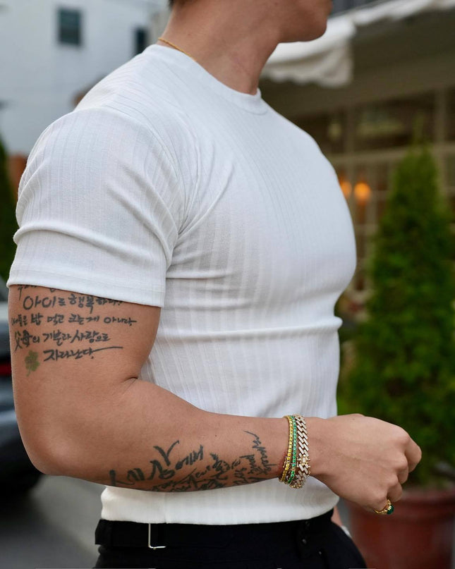 Men's Summer Sports Fitness Casual Round Neck Stretch Crew Neck Short Sleeve