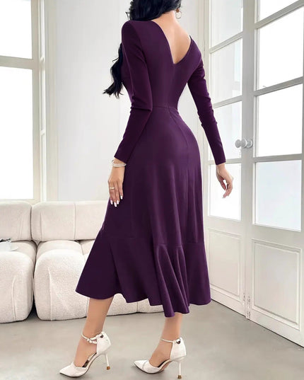 Women's Long Sleeve Round Neck Dress