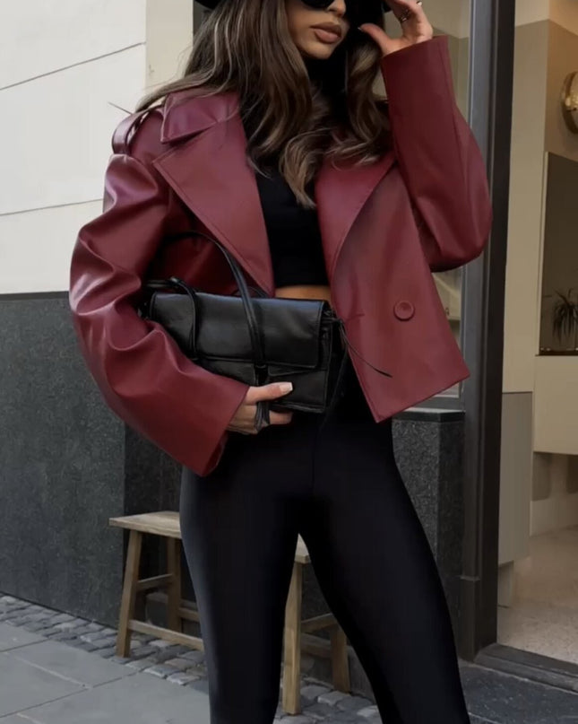 Women's Fashion Design Retro Leather Jacket