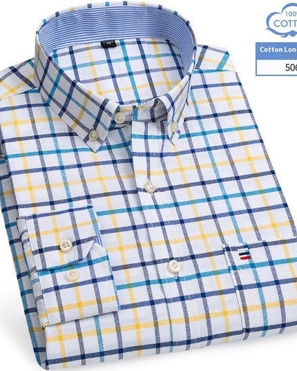Men's Long-sleeved Cotton Shirt Business Casual Slim-fitting Shirt