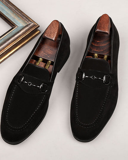 Men's Formal Leather Shoes, Pointed Toe Frosted