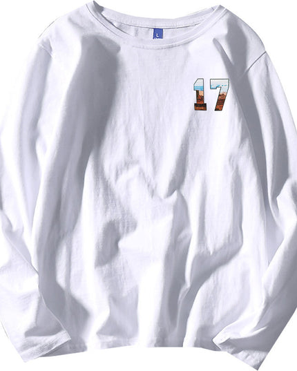Simple Trend Men's Long-sleeved T-shirt Hong Kong Style Retro