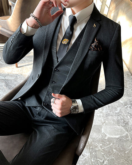Slim Fit British Style Casual Small Suit Male Business Formal Wear