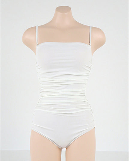 Sling Style Belly Pleated Slim-fit Sexy Hot Spring Bathing Suit