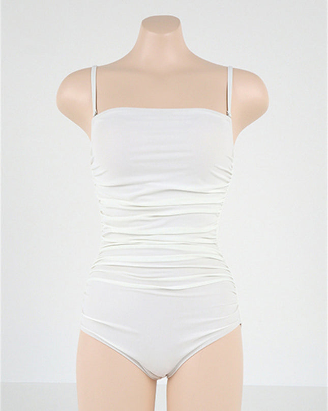Sling Style Belly Pleated Slim-fit Sexy Hot Spring Bathing Suit