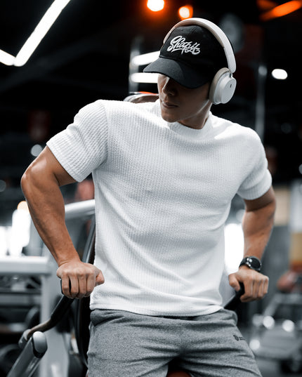 Summer New Men's Sports Solid Color Light Board Short Sleeve T-shirt