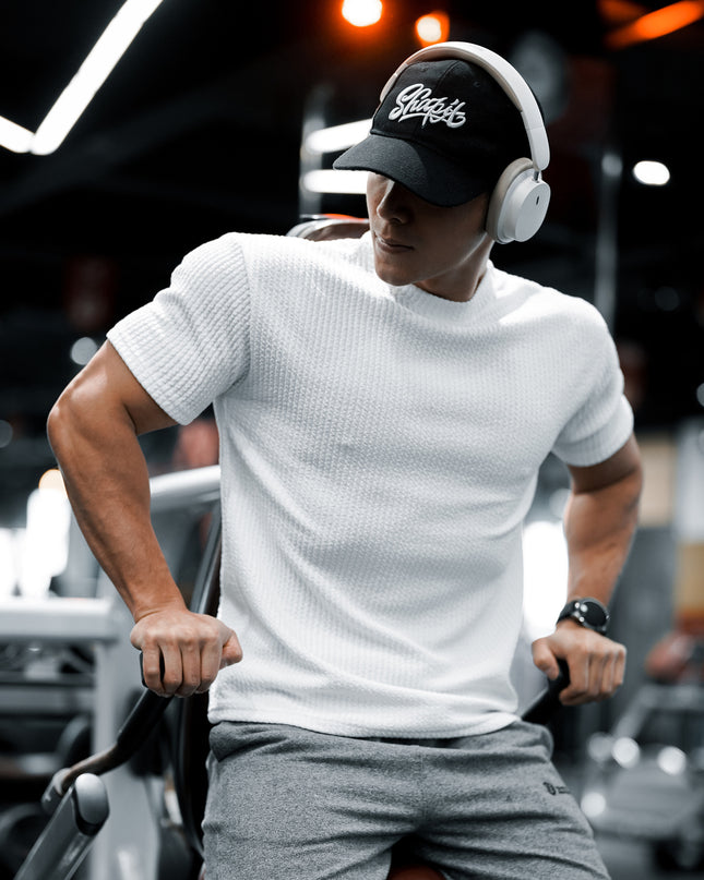 Summer New Men's Sports Solid Color Light Board Short Sleeve T-shirt