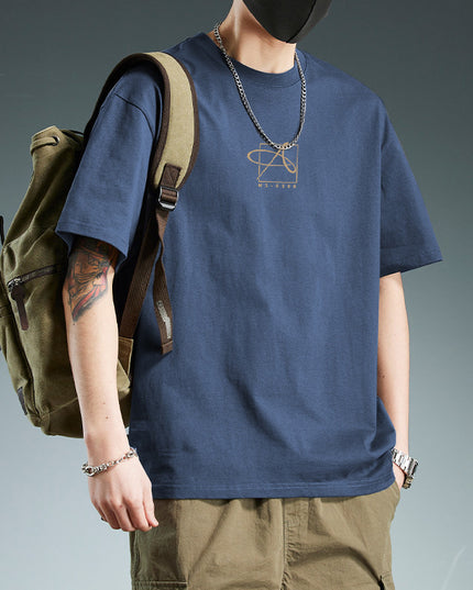 Men's Heavy Short-sleeved Loose Cotton Half Sleeves Top