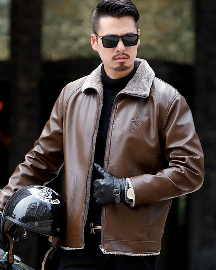 European And American New Men's Plus Velvet And Thick Fur