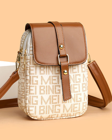 Soft Leather Retro Printed Mini Crossbody Bag