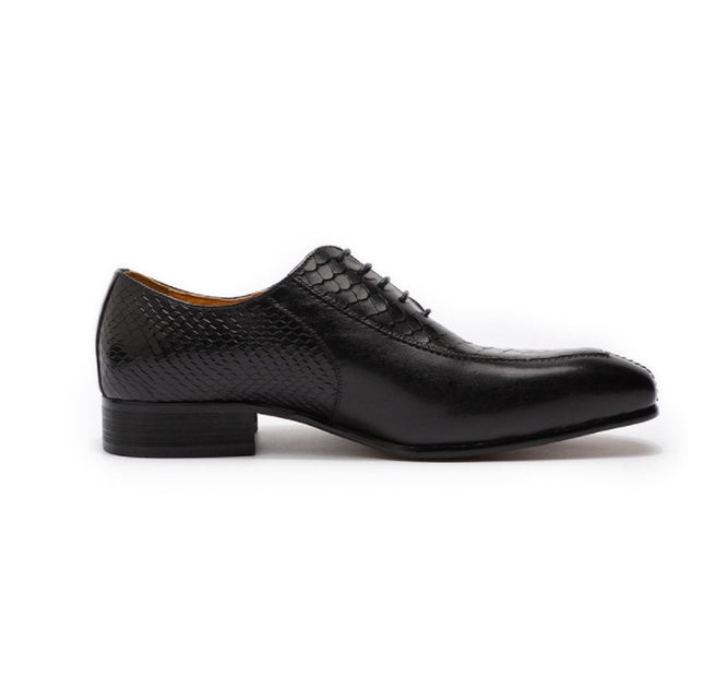 New Summer Business  Oxford Leather  Trend Snake Embossed Cowhide Shoes