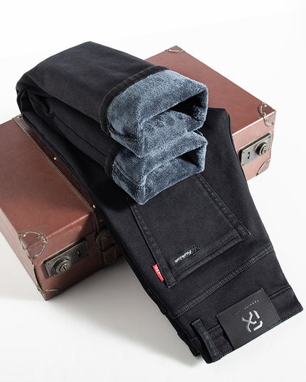 Men's Straight Loose Elastic Warm Men's Youth Long Pants