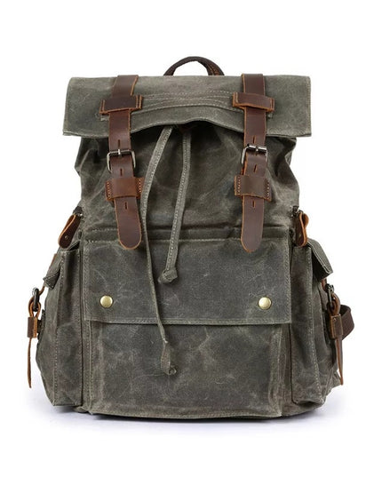 European And American Retro Waxed Canvas Backpack