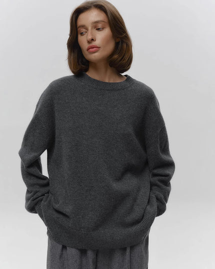 Loose And Warm Simple Pullover Solid Color Knitted Sweater