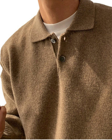 Solid Color Sweater Men's Versatile Casual Korean Style
