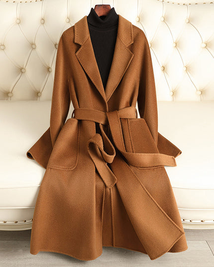 Double-sided Water Ripple Woolen Coat