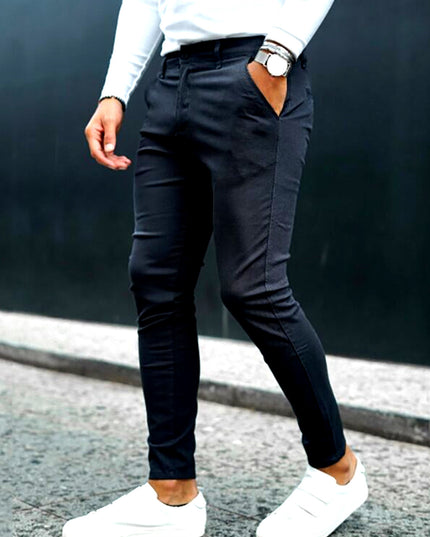 Spring And Autumn Slim Fit Men's Business Casual Pants Long Pants 3D Plaid