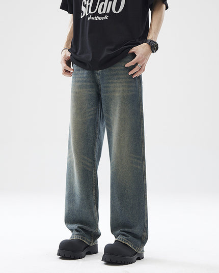 Washed Distressed Loose Jeans For Men