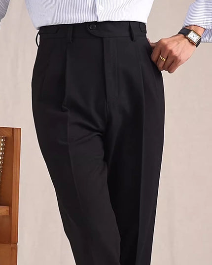 Neapolitan Mesh Wool Breathable Straight Loose Suit Pants
