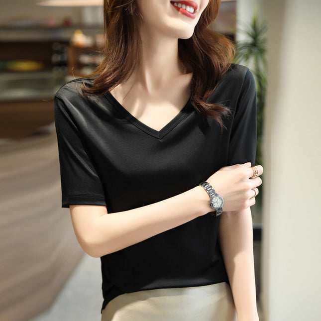 Vest Beautiful French Base Shirt Loose Satin Top