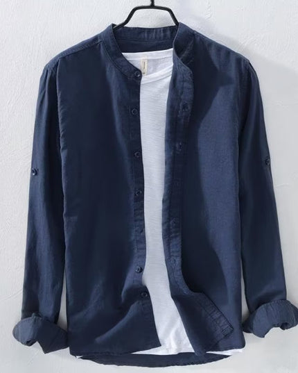 Loose Breathable Casual Long Sleeve Cotton Linen Shirt