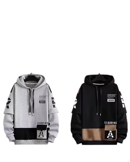 Spring And Autumn Hooded Sweater Fleece-lined Boys And Teenagers Sports Clothing