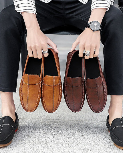 Spring New Men's Casual Lazy Small Leather Shoes
