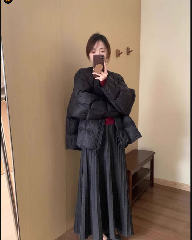 Gray Knitted Temperament Long Dress Suit