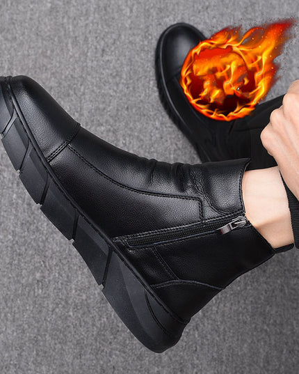 High-top Leather Shoes Casual Leather Bo