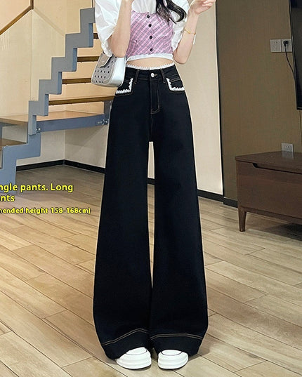 Women's Lace-trim Wide-leg Jeans
