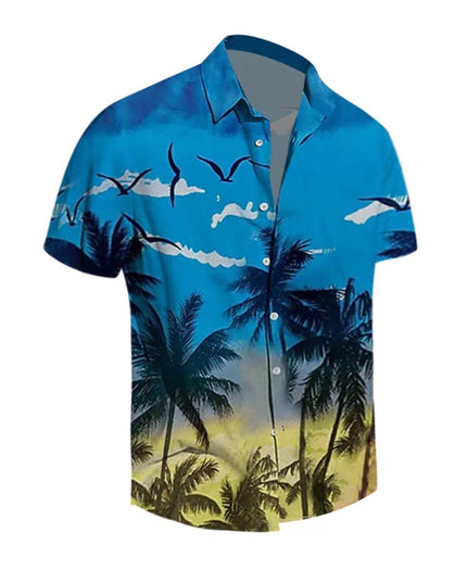 Hawaiian Men's Summer 3D Printed Short-sleeved Shirt