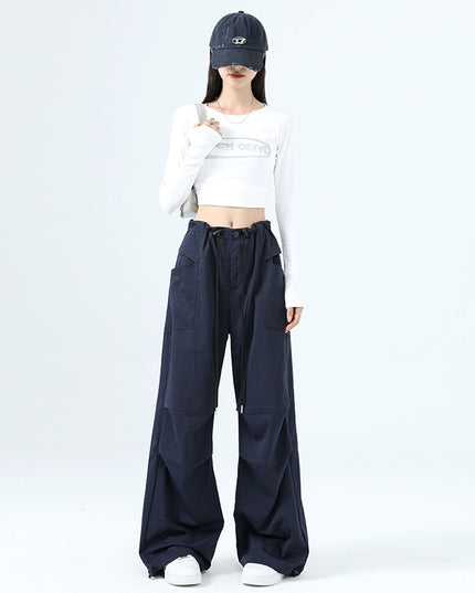 High Waist Women's Workwear Wide Leg Pants