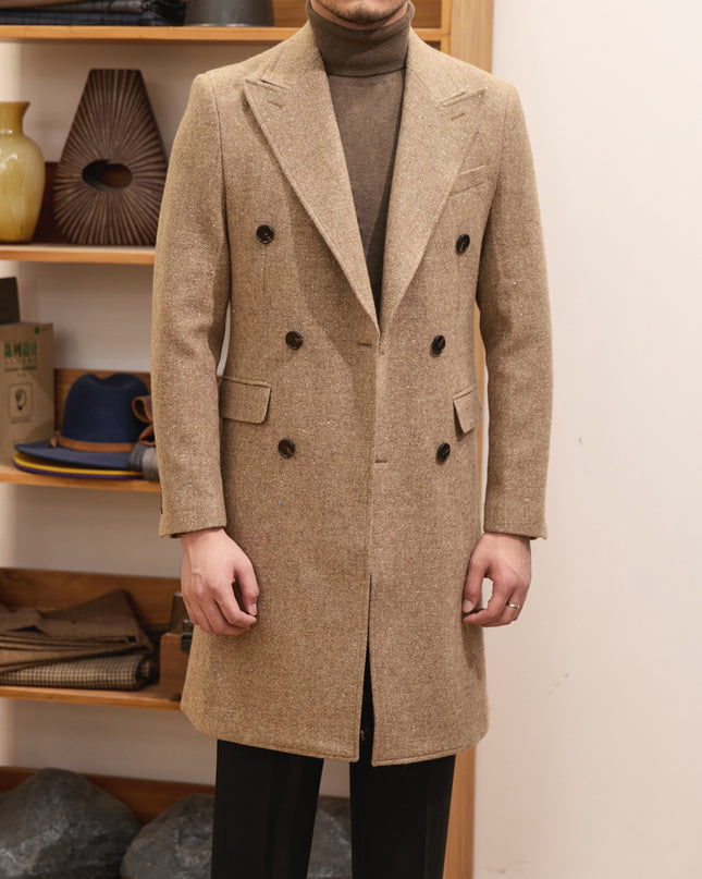 Autumn And Winter Brown Bar MACN Warm Wool Overcoat