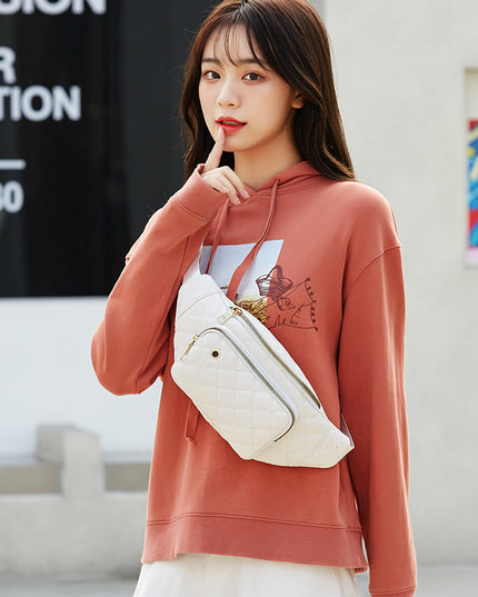 New Women's Fashion Embroidered Crossbody Bag Casual Rhombus Pu Pocket