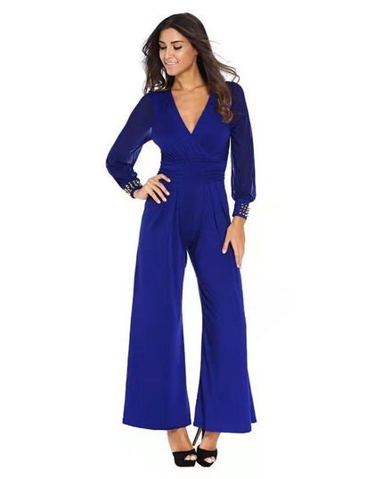 Fashion Personality Women's Rivet Straight Jumpsuit