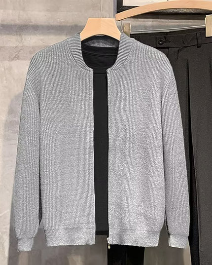 Double Zipper Cardigan Sweater Men's Knitwear Coat