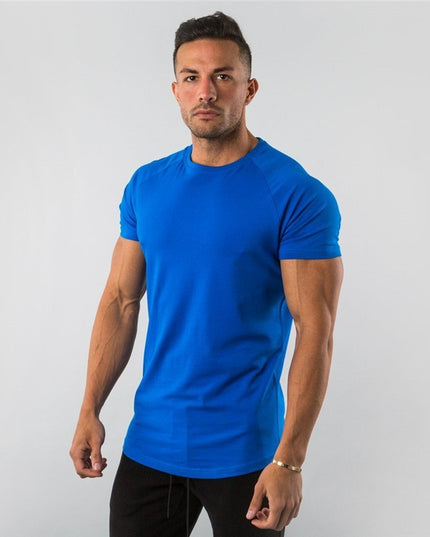 Men's Sports Solid Color Fitness Slim Long Sleeve And Short Sleeve T-shirt