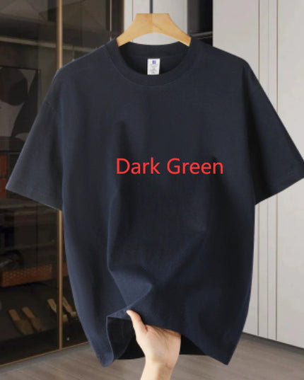 Drop Shoulder Loose Round Neck Pure Color All-matching