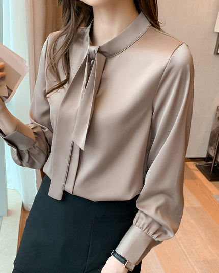 Fashion Ribbon Top Temperament Solid Color