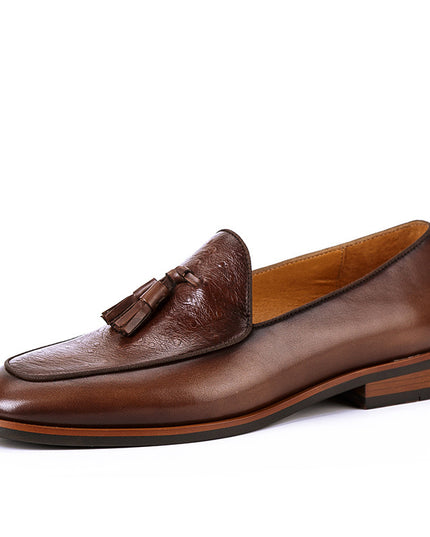 British Top Layer Cowhide One-step Men's Business Casual Loafers