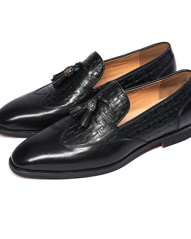 Men's Tassel Business Casual Leather Shoes Handmade Wedding Banquet