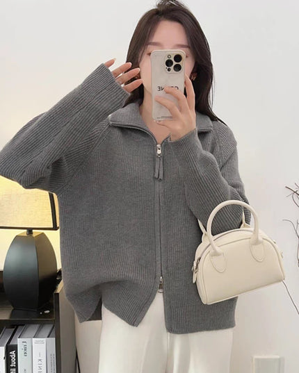 Spring Concise Idle Style Soft Glutinous Coat Thermal Knitting Coat