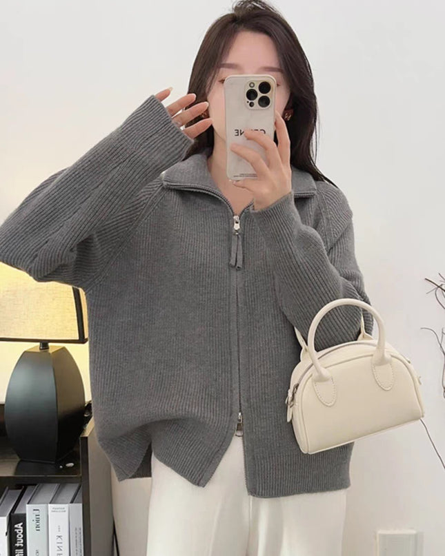 Spring Concise Idle Style Soft Glutinous Coat Thermal Knitting Coat