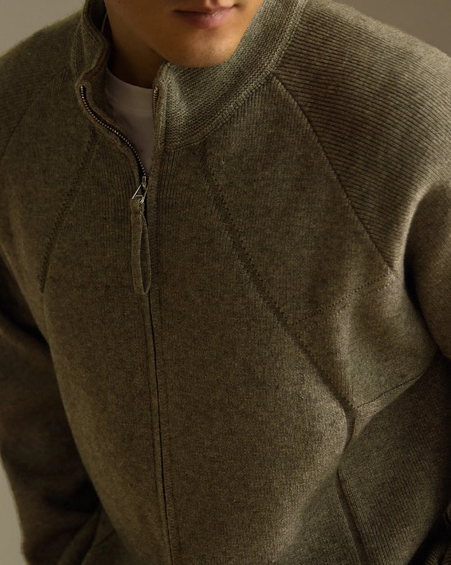 Half Turtleneck Thickened Knitting Coat Zipper Cardigan