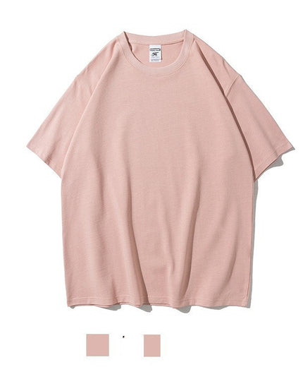 Work Clothes Embroidery Loose Round Neck Cotton Men's Short-sleeved T-shirt