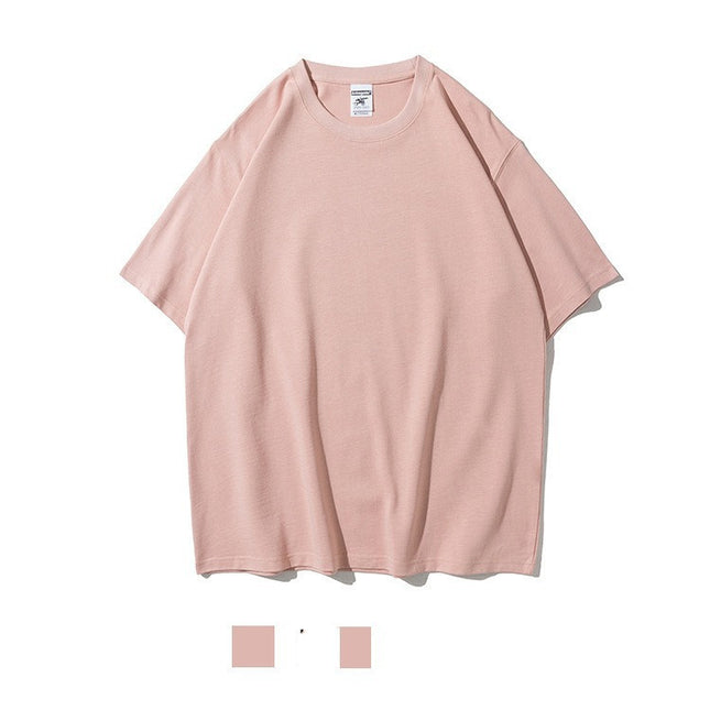 Work Clothes Embroidery Loose Round Neck Cotton Men's Short-sleeved T-shirt