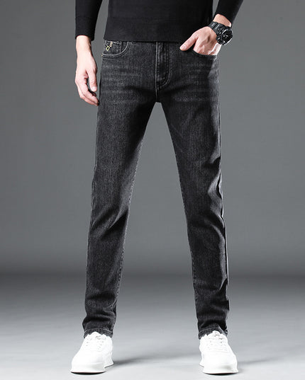 Men's Elastic Four Seasons Loose Jeans