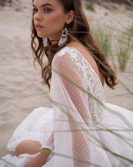 Wish Mesh Split New Light Women's Wedding Dress