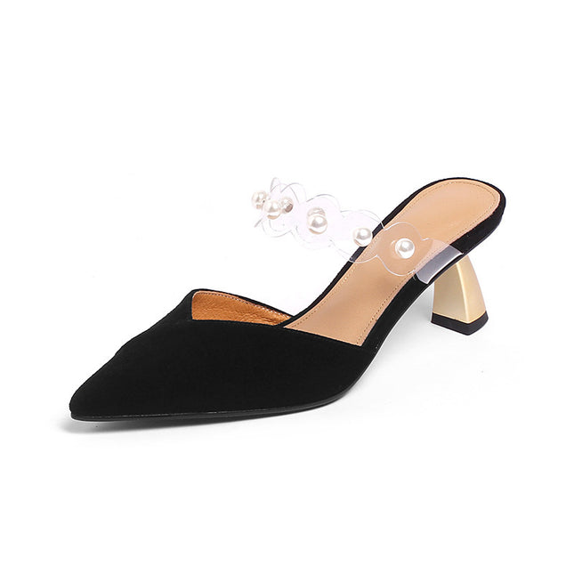 Women's Pointed Toe High-heel Half-drag Sandals