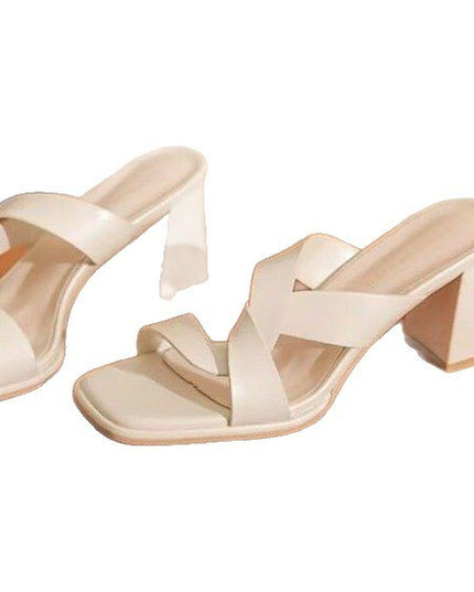 Summer Fashion Open Toe Chunky Heel High Heel Sandals For Women